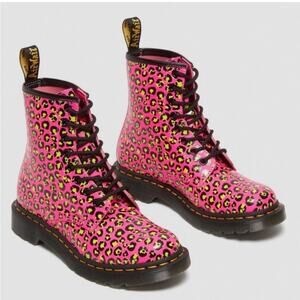 NEW Dr. Martens 1460 Leopard Smooth Leather Lace Up Boot
